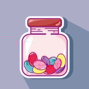 sweet candy in jar vector
