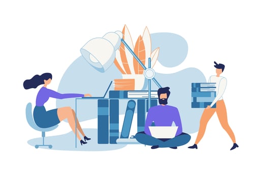 Advertising Poster Online Training Cartoon Flat vector