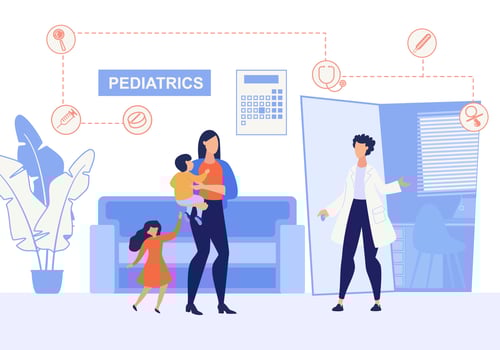 Informational Poster Inscription Pediatrics vector