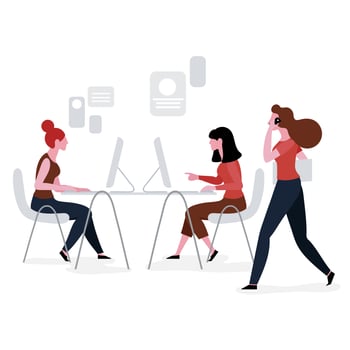 people working in workspace vector