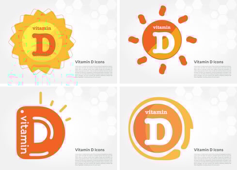 Vitamin D Sun Shining Icon vector