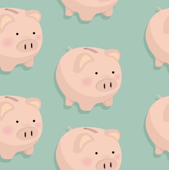 Piggy bank money pattern vector