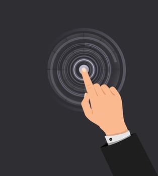 hand presses the button  vector