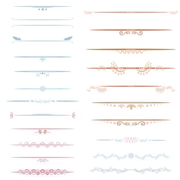 Set Of line art Decorative Elements. Vector
