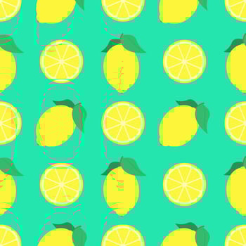 Summer Lemons Seamless Pattern Background vector
