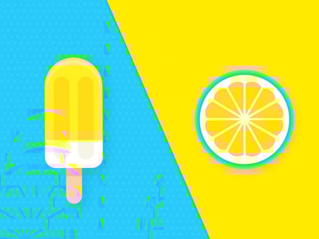 Lemon Vector Duo Pop Color Background