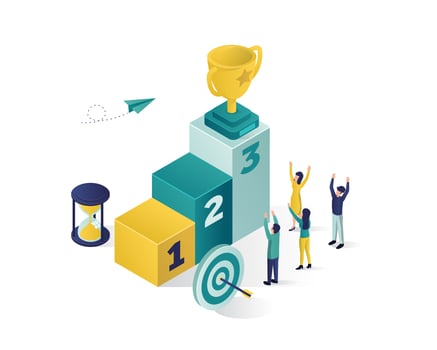 reaching the success isometric illustration design vector