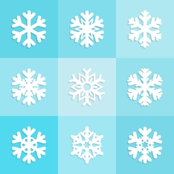 Snowflakes icons set design, Christmas  winter collection vector