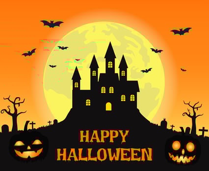 Halloween Creepy Castle  vector
