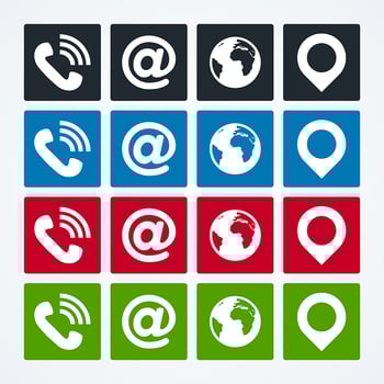 Contact icons set vector