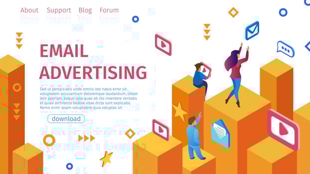 Banner Email Advertising Flat vector