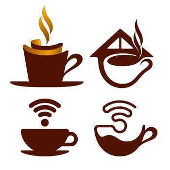 Coffee icon set vector