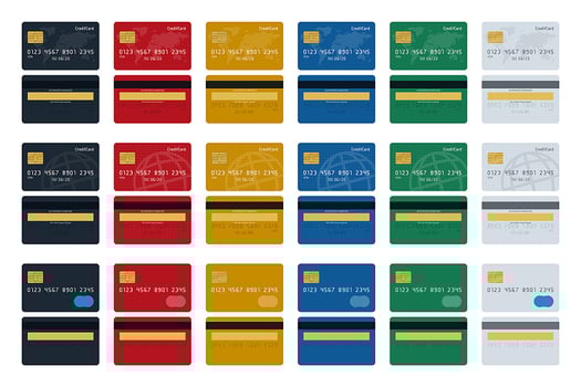 Big icon set of credit cards  vector
