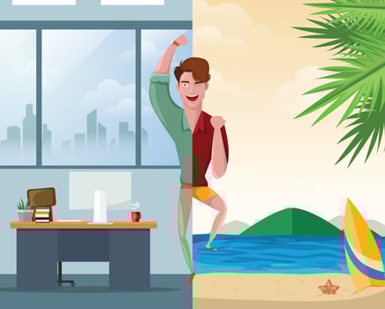 Half Work and Half Vacation  vector