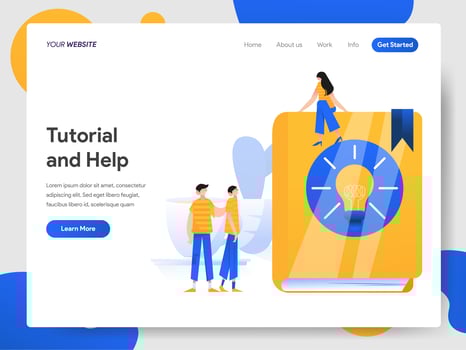 Landing page template of Tutorial and Help Illustration Concept vector