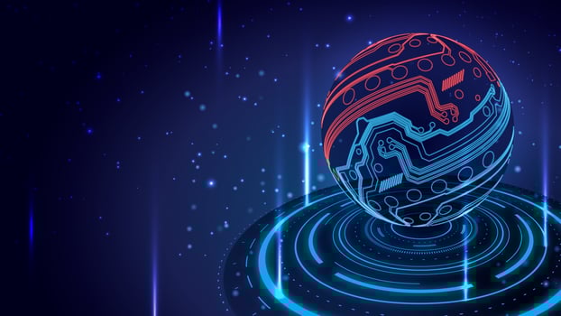 Cyber Technology Globe Background vector
