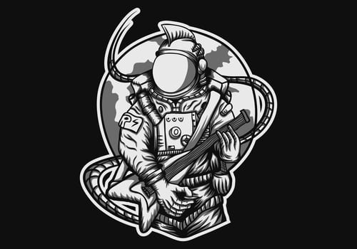Rocker Astronaut vector