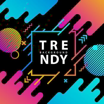 neon dynamic shapes with square frame. vector