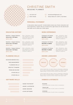 Feminine Resume Template  vector