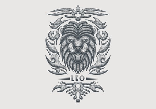 vintage leo zodiac sign vector