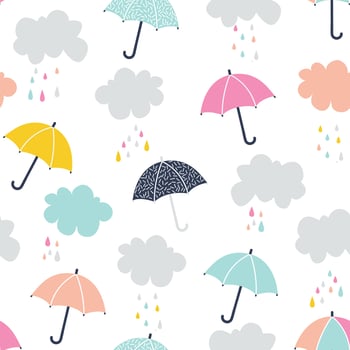 Cute Umbrella Seamless Pattern vector