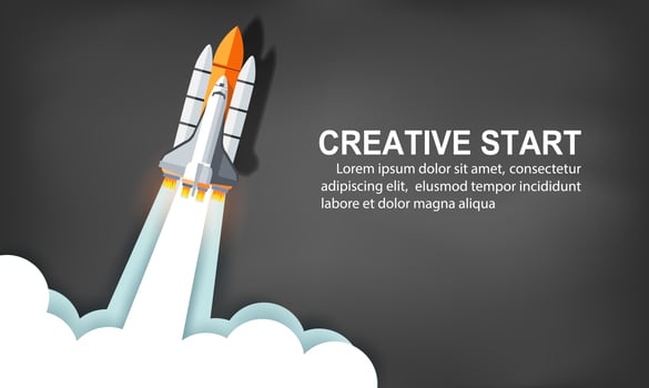 space shuttle launch to the sky vector