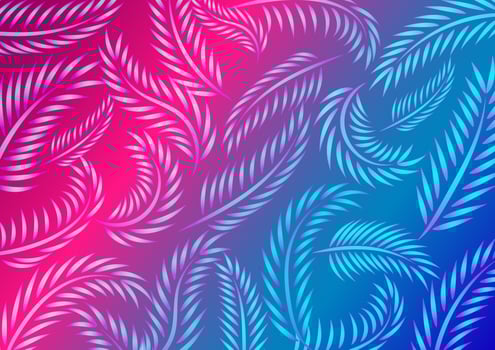 Neon Leaf Pattern  vector