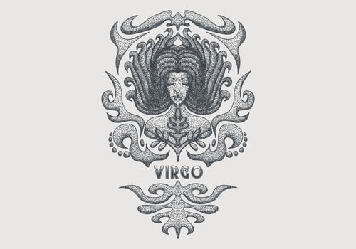 Vintage virgo zodiac sign vector