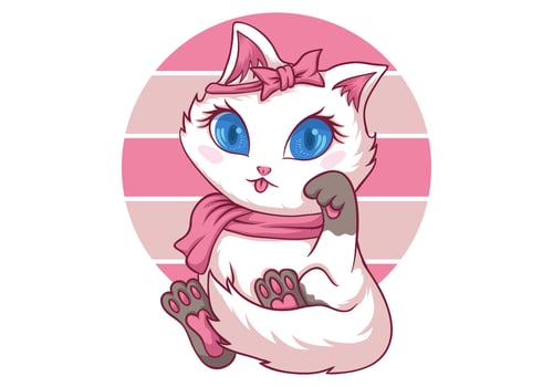 cute feminine cat vector