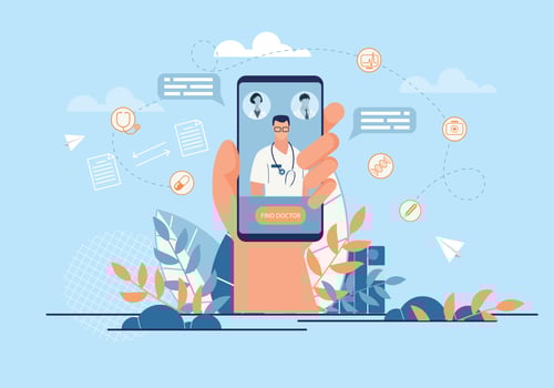 Informational Banner Call Doctor Application.  vector