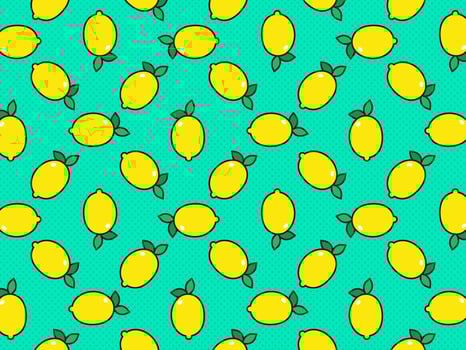 Lemon Pop Art Pattern Background vector
