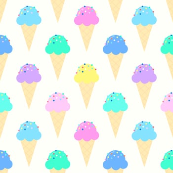 Colorful Ice Cream Cones Pattern vector