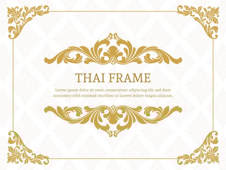Gold Elegant Thai Themed Border Frame vector