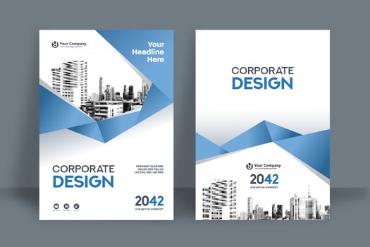 Light Blue Geometric City Background Business Book Cover Design Template  vector