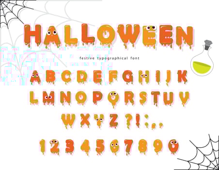 Halloween Pumking font  vector