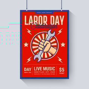 Labor Day Celebration Music Poster Template vector
