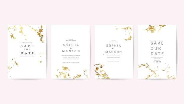 Luxury wedding invite cards collection vector