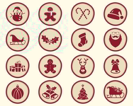 Christmas, winter Badge and Design Elements with holiday symbols vector