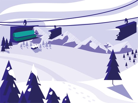 ski camp snowscape  vector