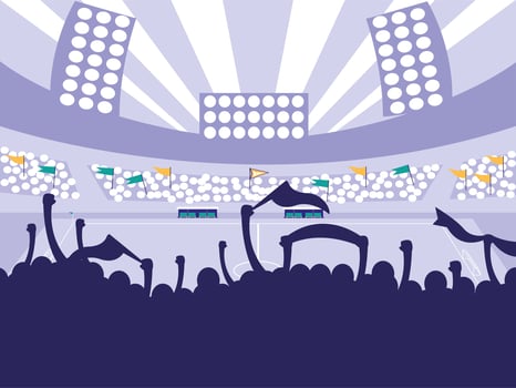 football soccer stadium scene vector