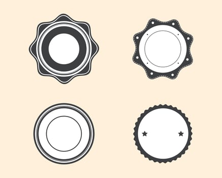 Label and ribbon vintage collection vector