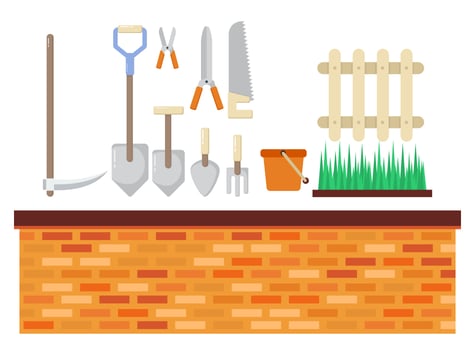 Set of Garden equipment vector
