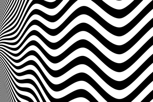 Abstract black and white wavy pattern background vector