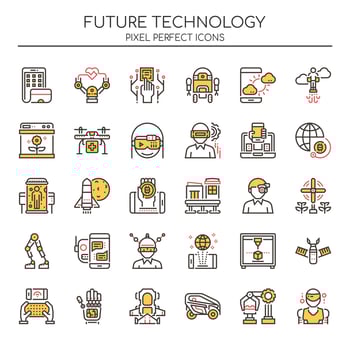 Set of Duotone Color Future Technology Icons vector