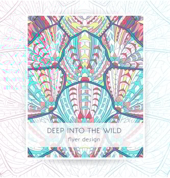 Flyer with patterned turtle's shell vector