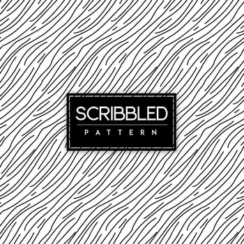 Black and White Scribble Seamless Pattern Background vector