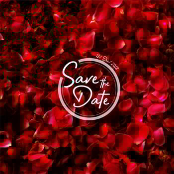 Rose Petals Wedding Invitation Background vector