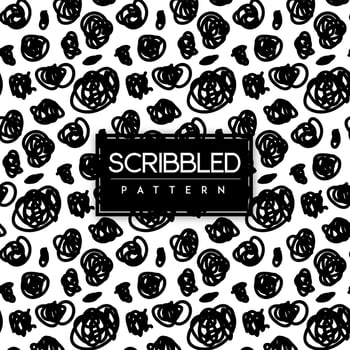 Black and White Scribble Seamless Pattern Background vector