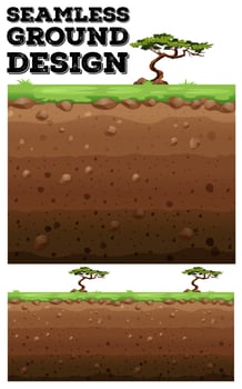 Seamless park and underground scene vector