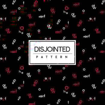 White, Black and Red Disjointed Text Seamless Pattern Background vector